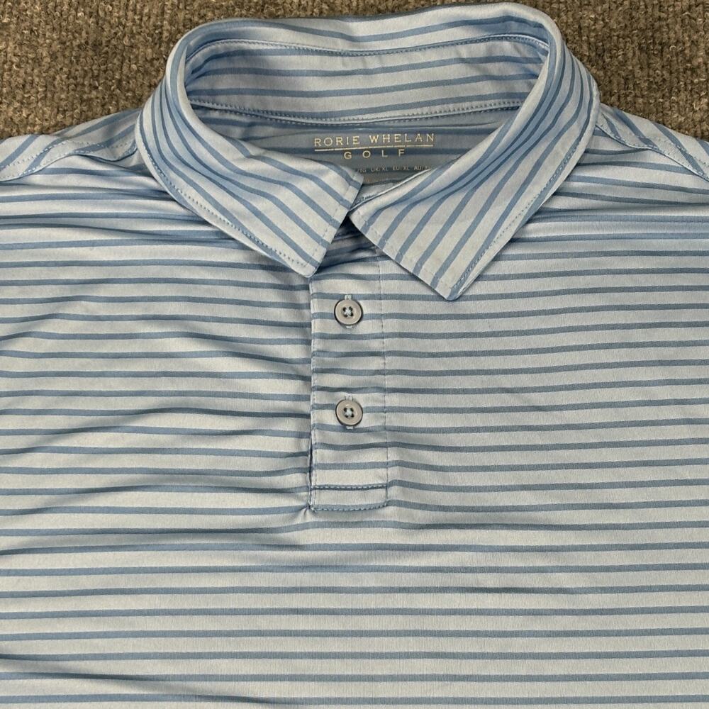 Rorie Whelan Golf Polo Shirt Men's Size XL Striped Blue
